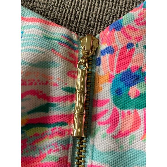 Lilly Pulitzer Sz M Arden Shift Dress Serene Blue Gypsea Zip Closure - Picture 5 of 8